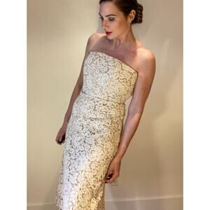 Carmen Marc Valvo Lace Dress Wedding MOB Beautiful Bride Cocktail ~ Sz 6/ S